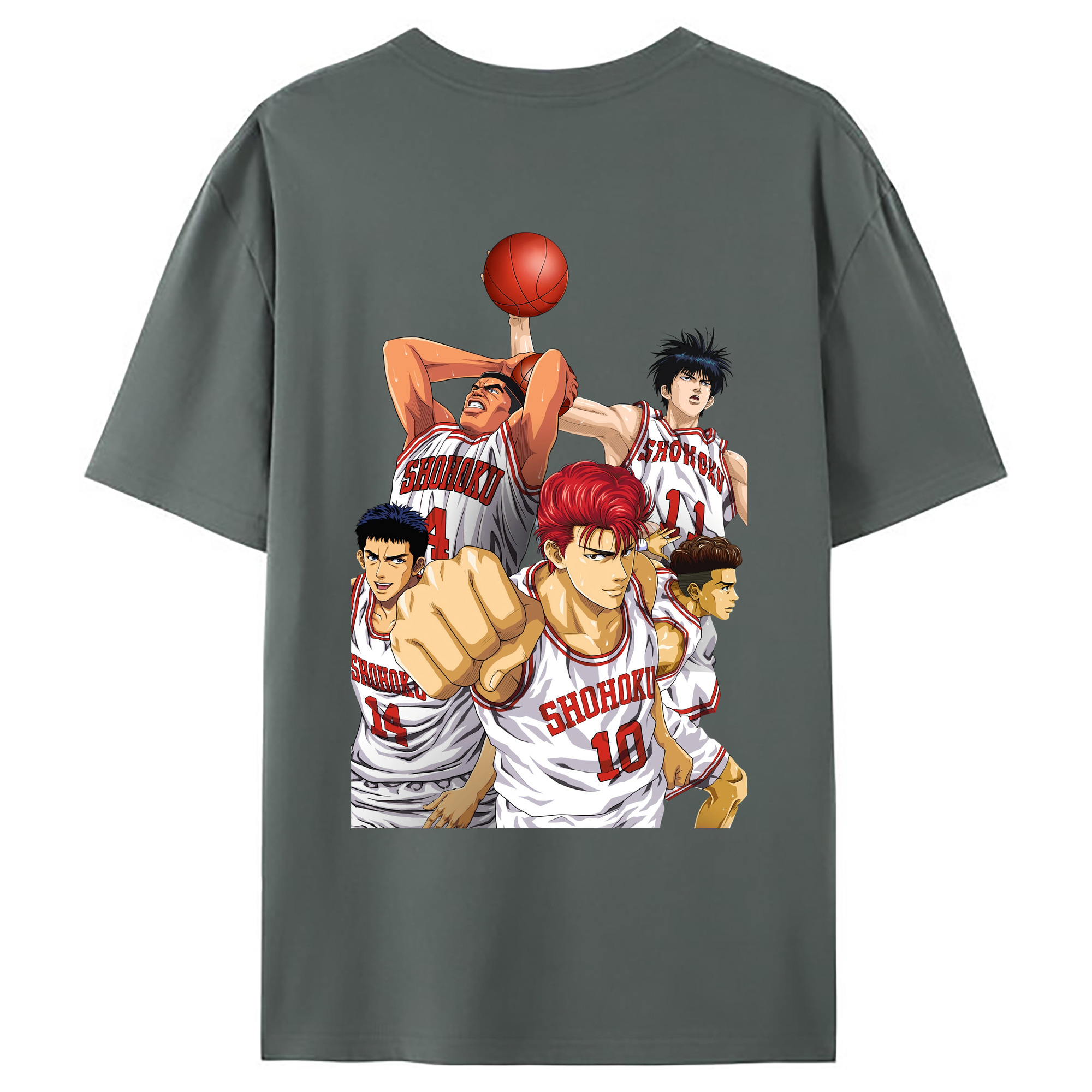 （画像用） SLAM DUNK／スラムダンク 綿100％ メンズ半袖Tシャツ（バックプリント） 通気性